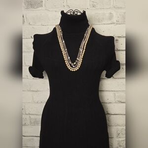 Lia Sophia Multi-Strand Pearl & Chain Statement Necklace – Layered Glam